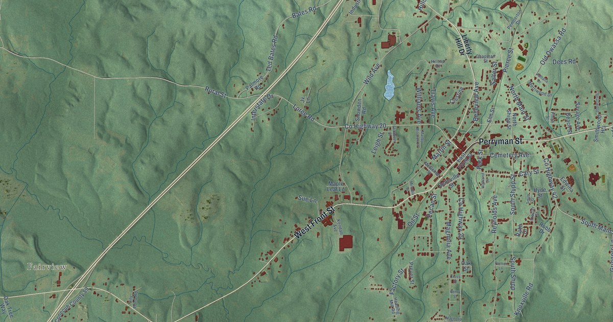 Map of Evergreen, Alabama in 2026
