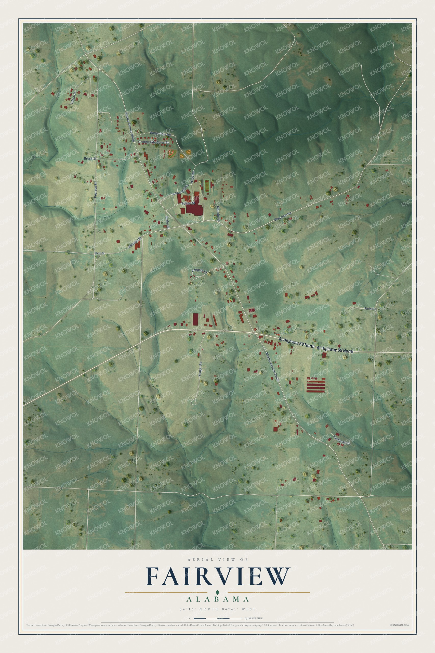 Watermarked full-map preview of Fairview, Alabama