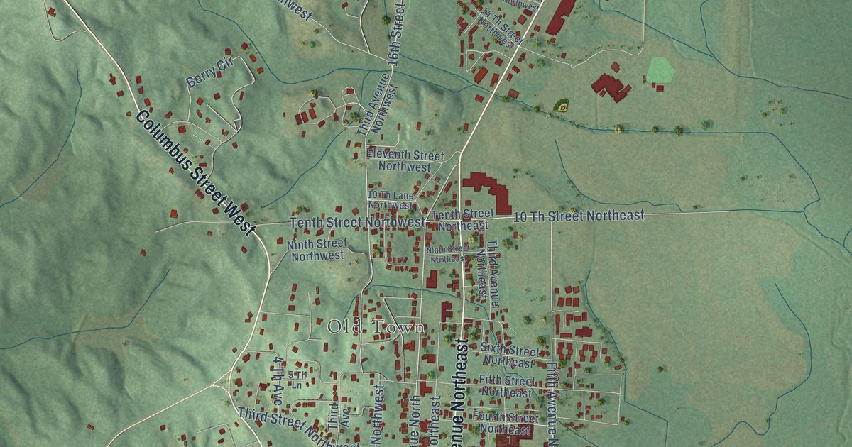 Map of Fayette, Alabama in 2026