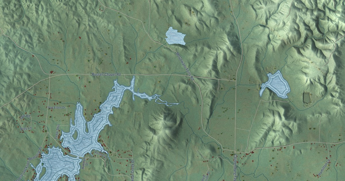 Map of Fayetteville, Alabama in 2026