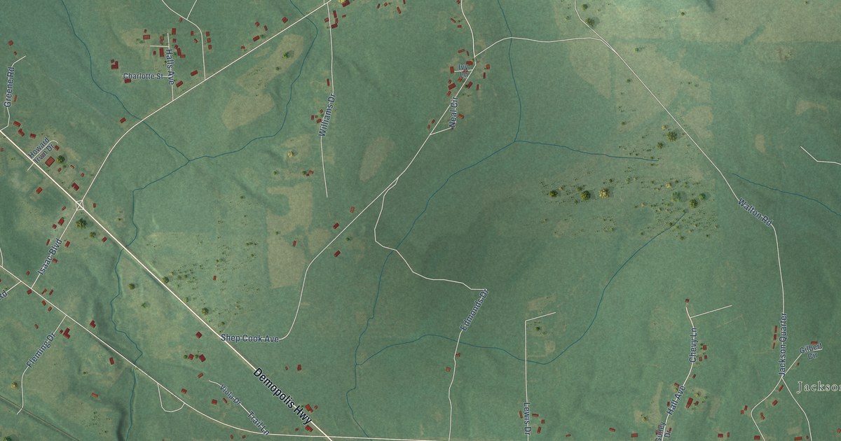 Map of Forkland, Alabama in 2026
