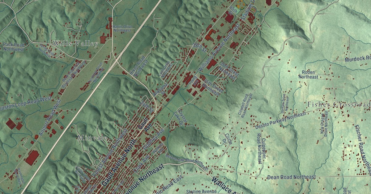 Map of Fort Payne, Alabama in 2026