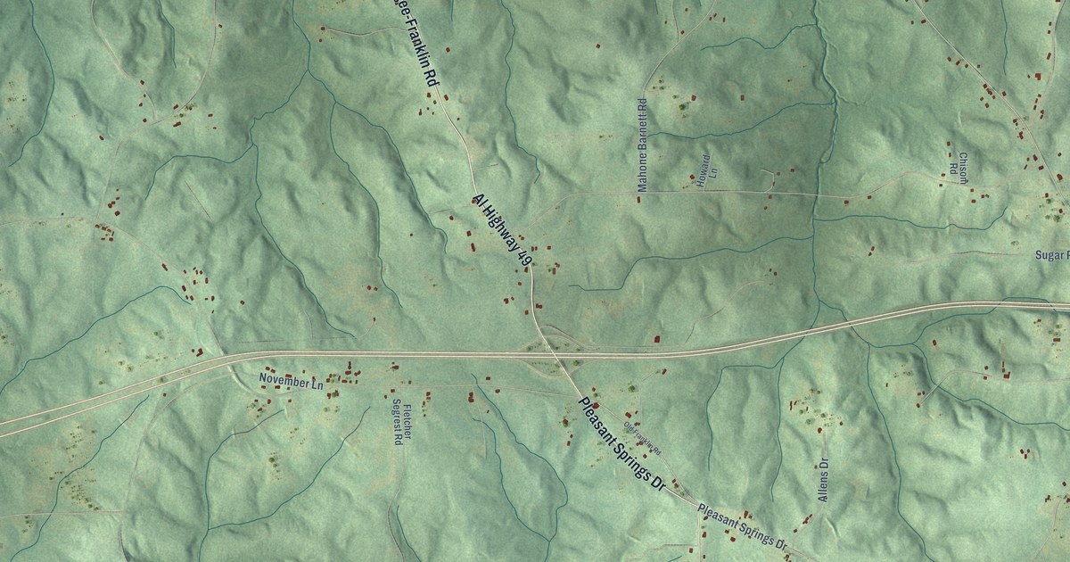 Map of Franklin, Alabama in 2026