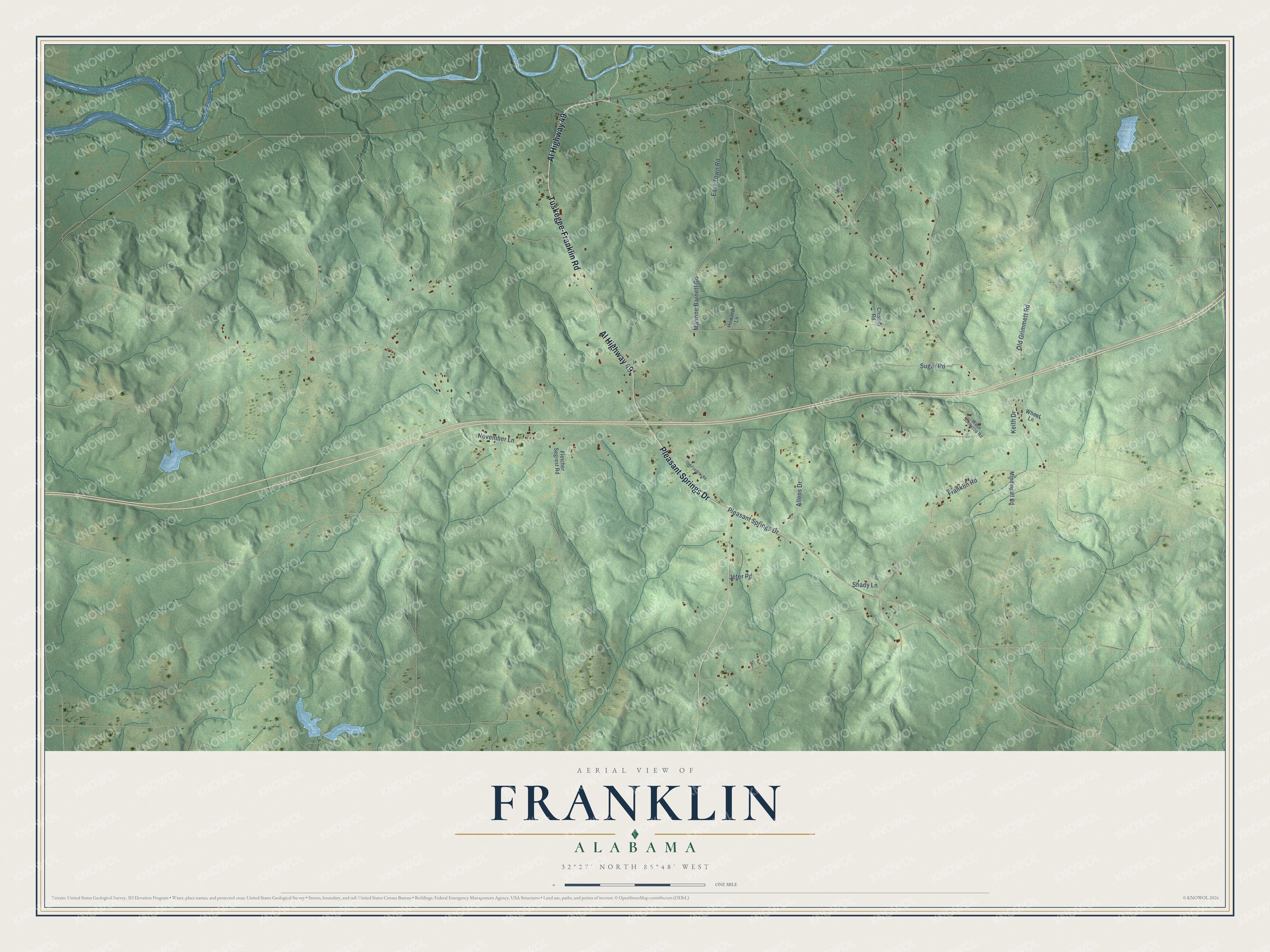 Watermarked full-map preview of Franklin, Alabama