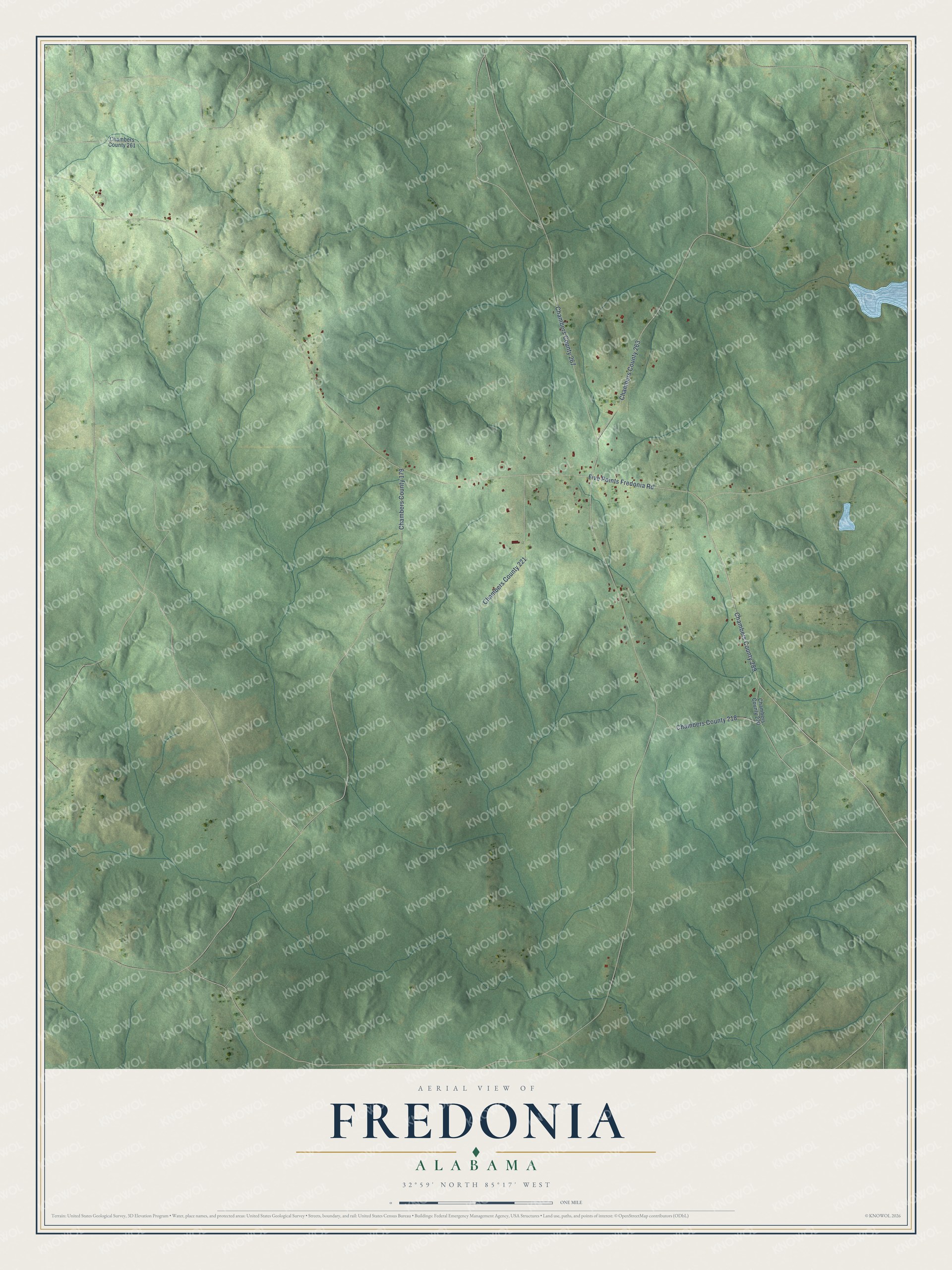 Watermarked full-map preview of Fredonia, Alabama