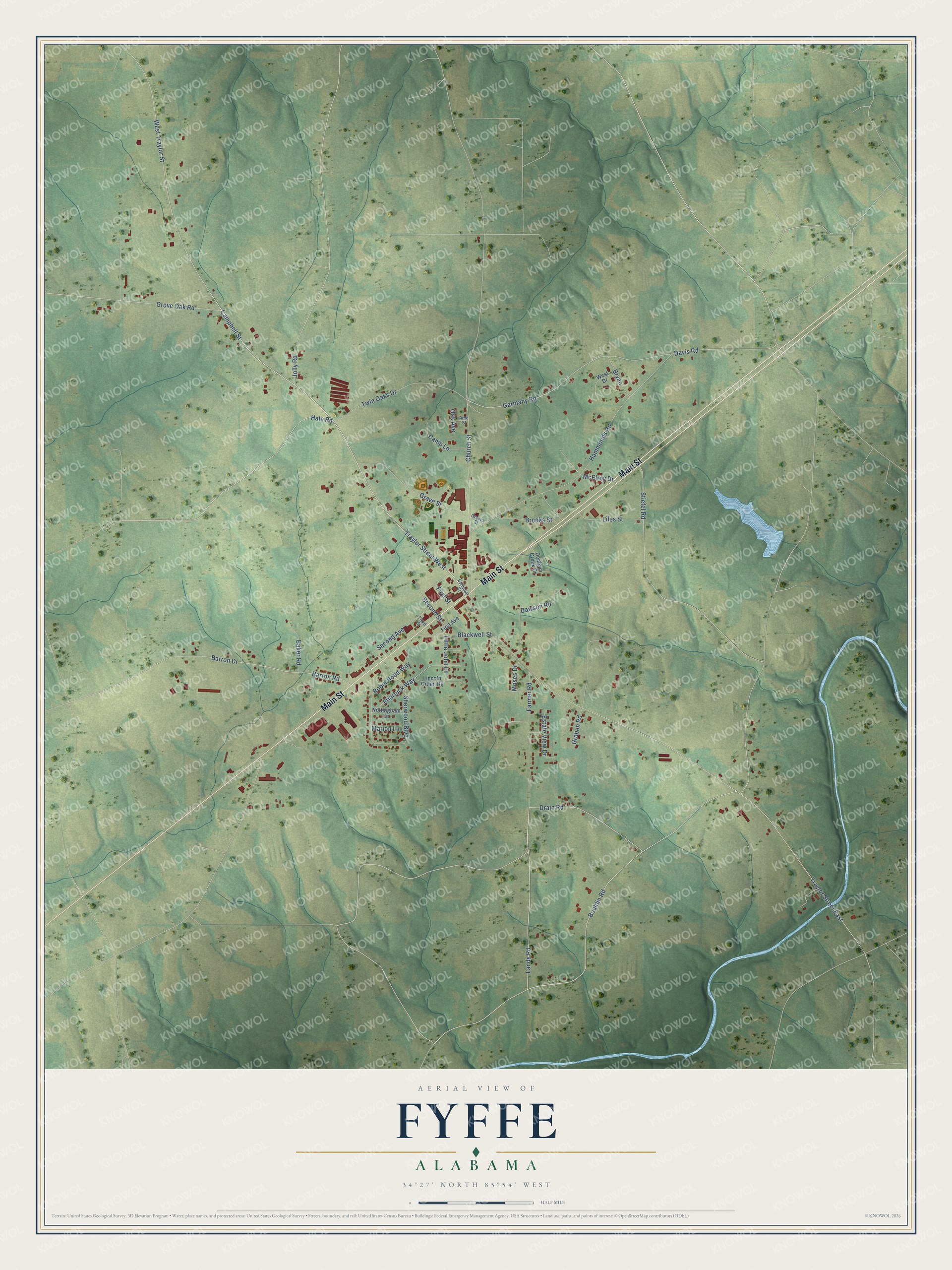 Watermarked full-map preview of Fyffe, Alabama