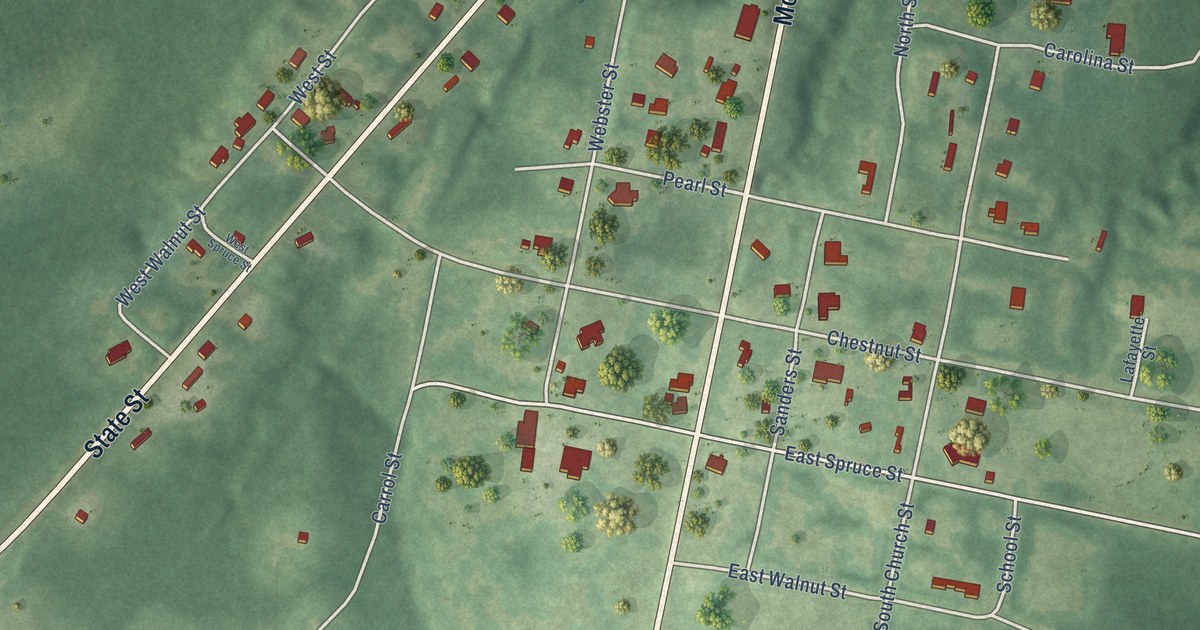 Map of Gainesville, Alabama in 2026