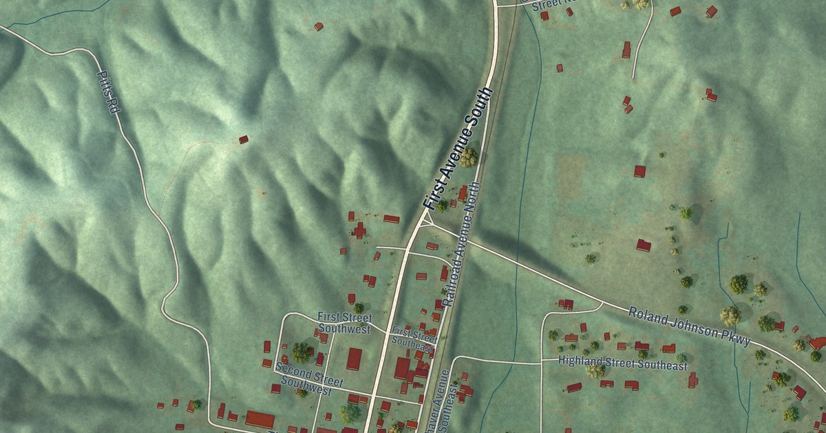 Map of Garden City, Alabama in 2026