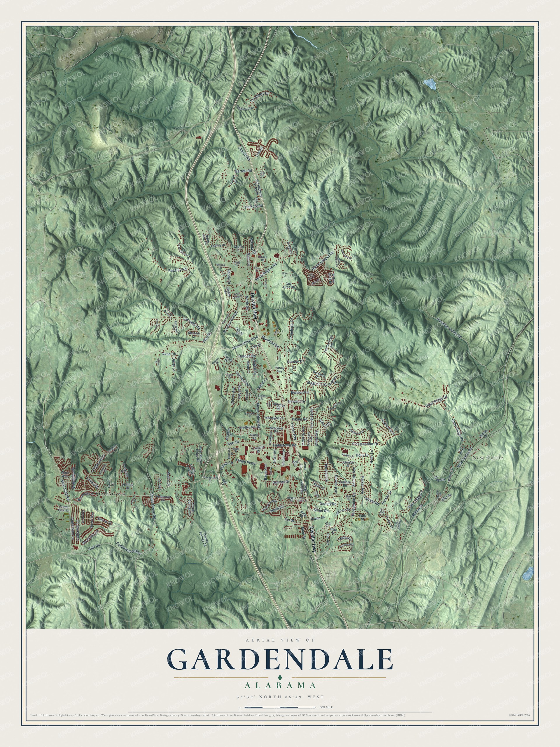 Watermarked full-map preview of Gardendale, Alabama