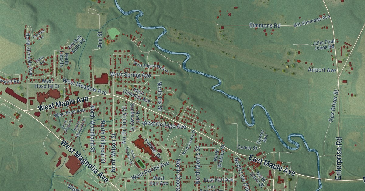 Map of Geneva, Alabama in 2026