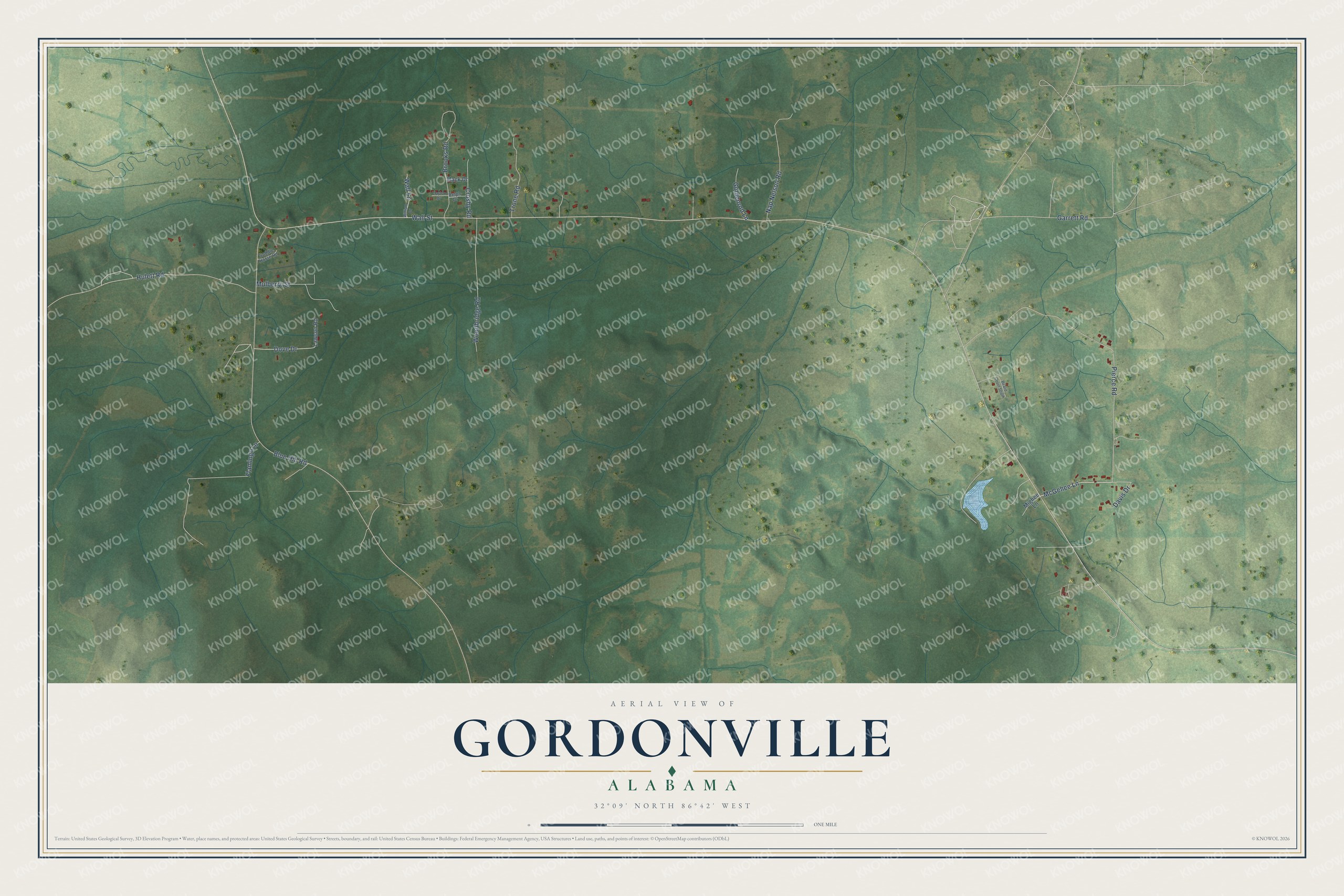 Watermarked full-map preview of Gordonville, Alabama