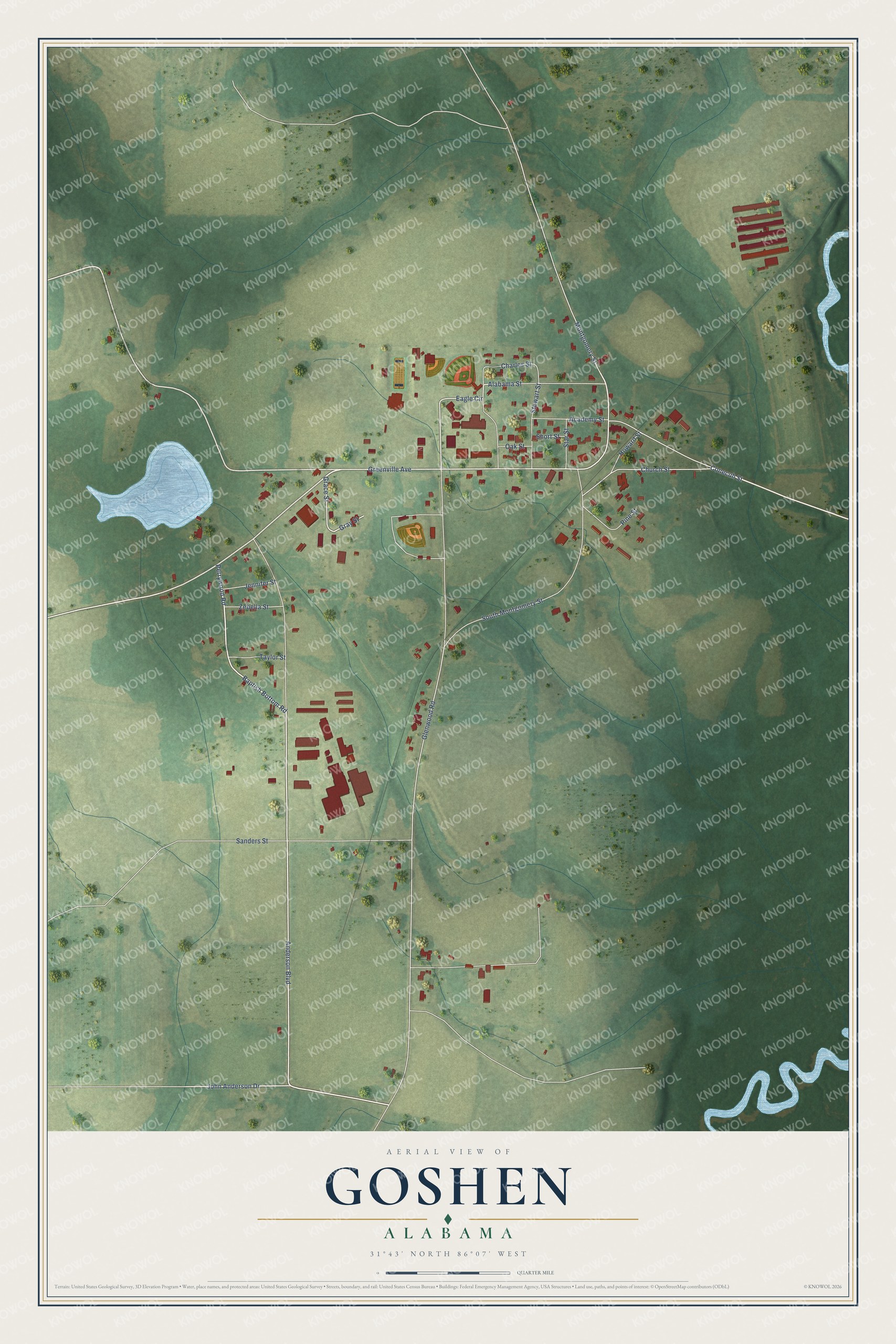 Watermarked full-map preview of Goshen, Alabama