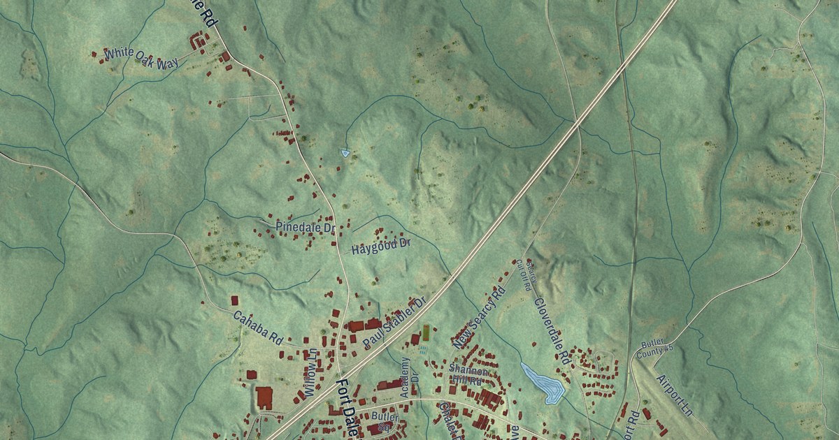 Map of Greenville, Alabama in 2026