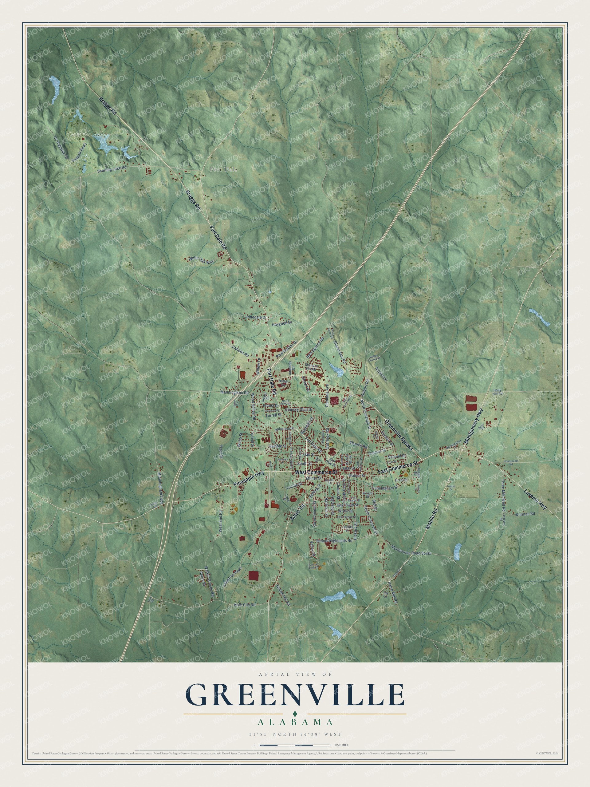 Watermarked full-map preview of Greenville, Alabama