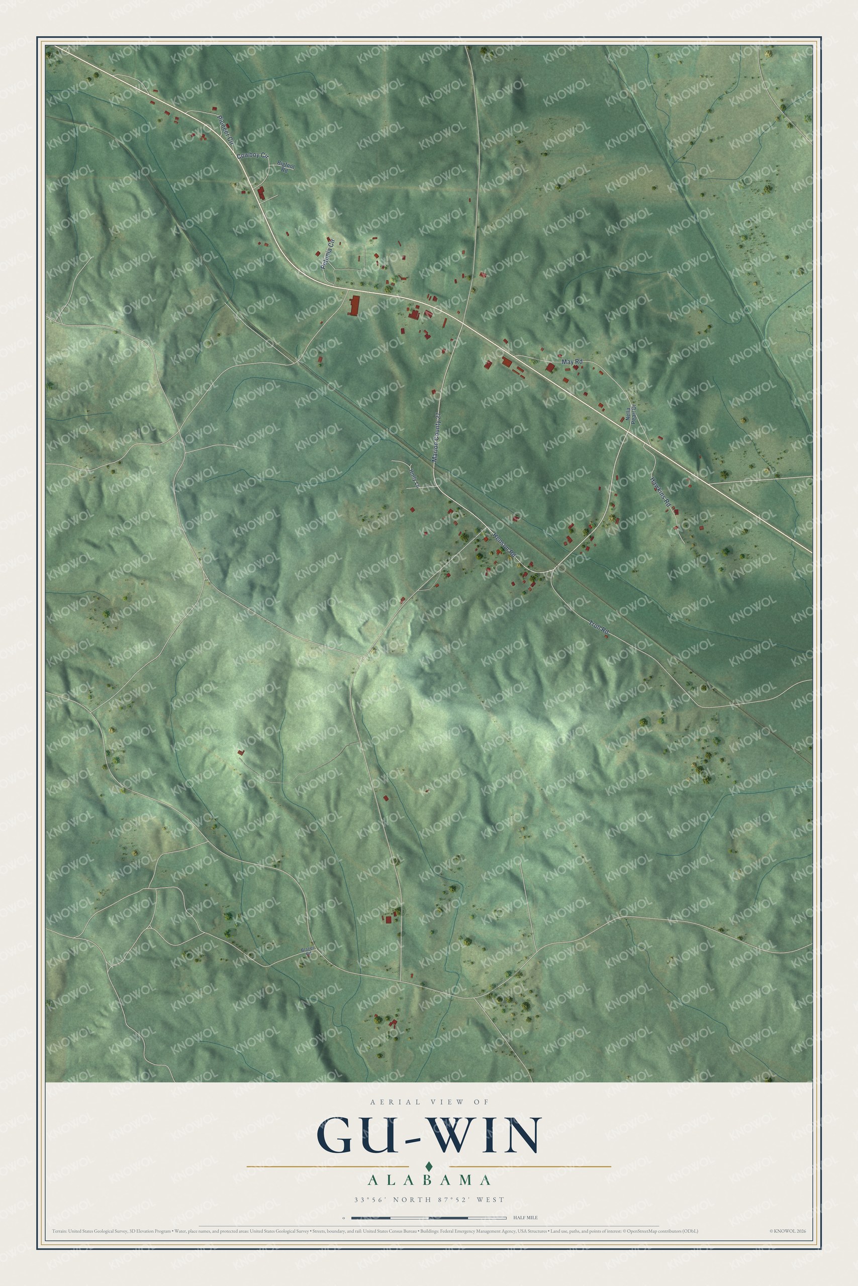 Watermarked full-map preview of Gu-Win, Alabama