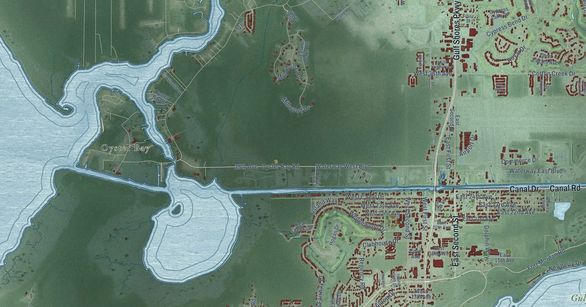 Map of Gulf Shores, Alabama in 2026