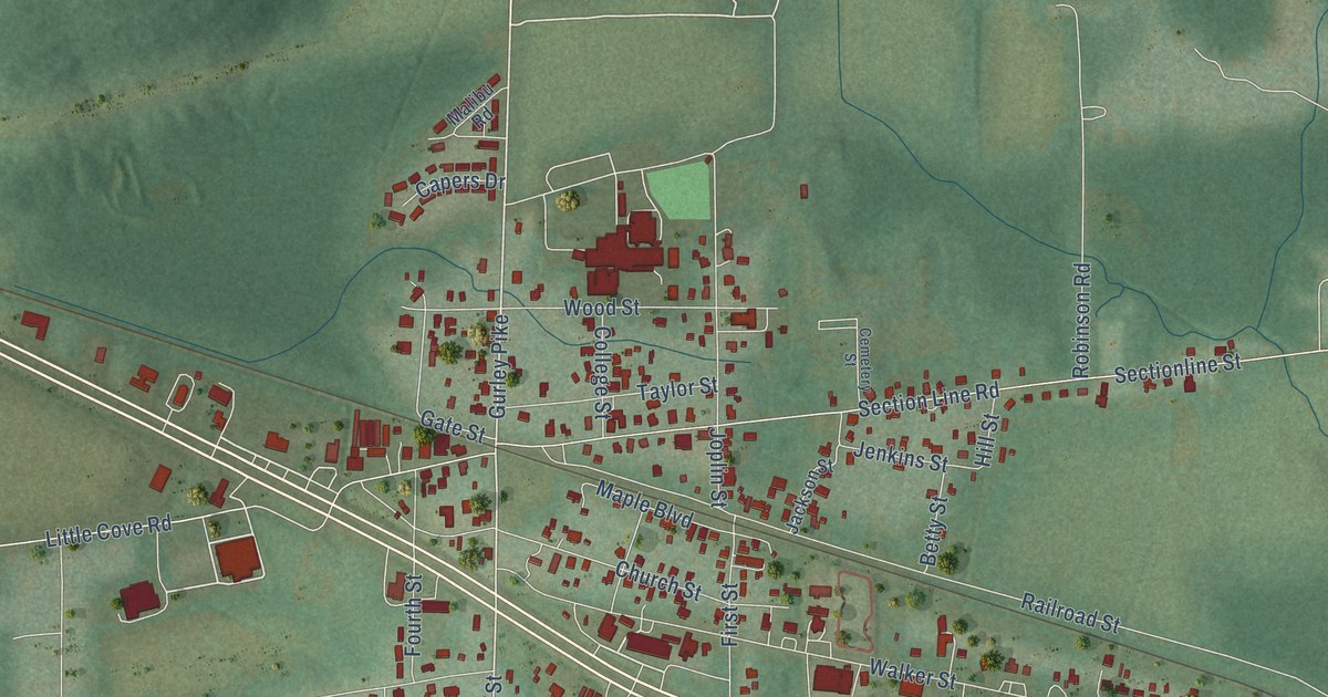 Map of Gurley, Alabama in 2026