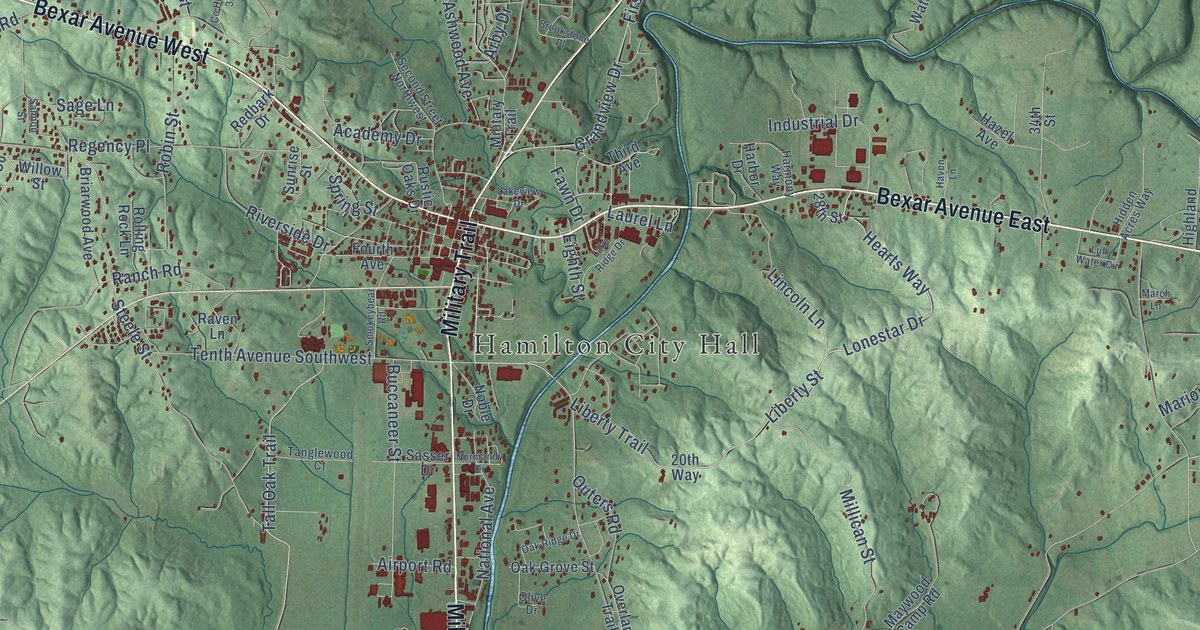 Map of Hamilton, Alabama in 2026