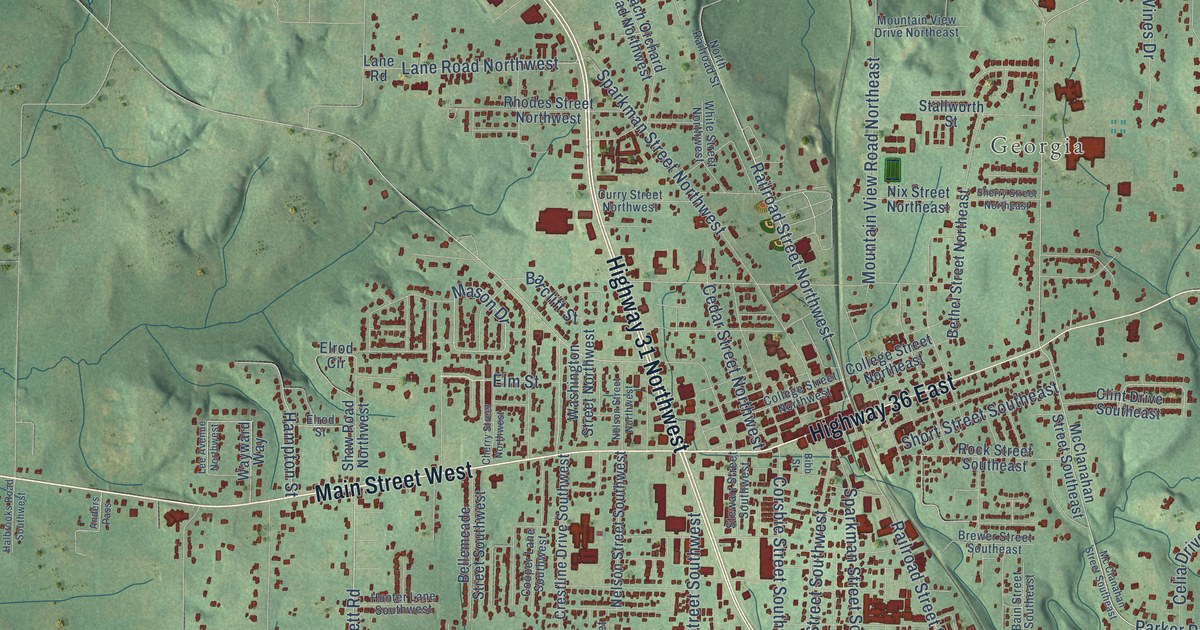 Map of Hartselle, Alabama in 2026