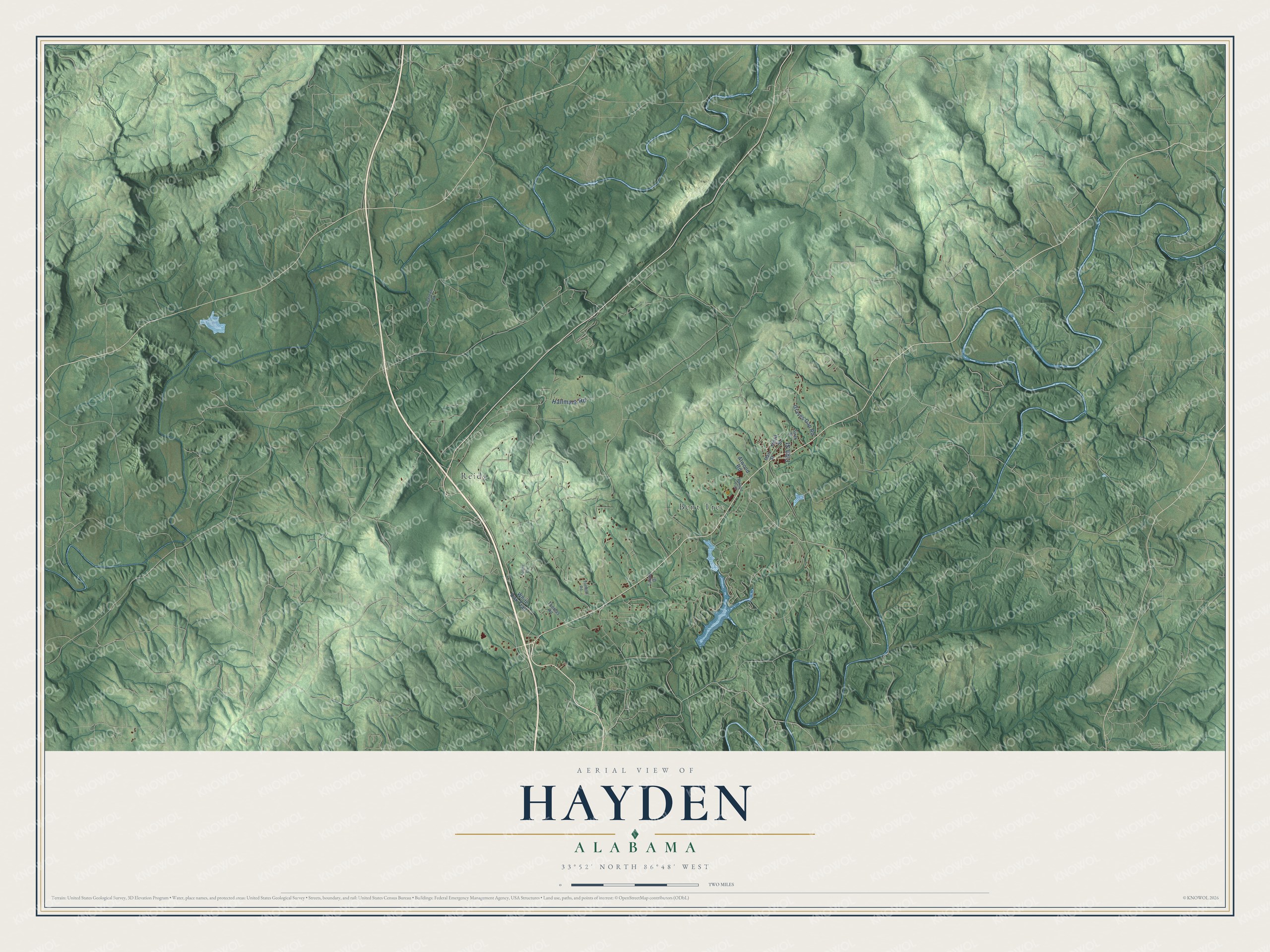 Watermarked full-map preview of Hayden, Alabama