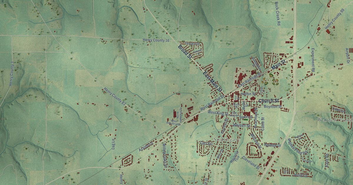 Map of Headland, Alabama in 2026