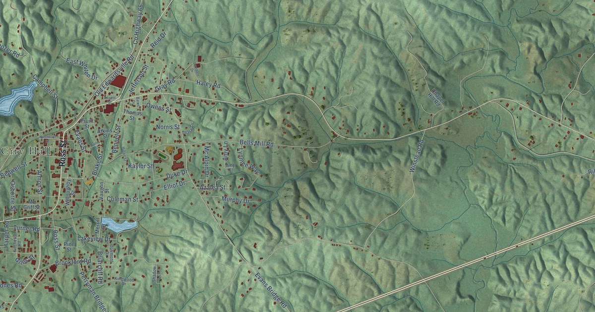 Map of Heflin, Alabama in 2026