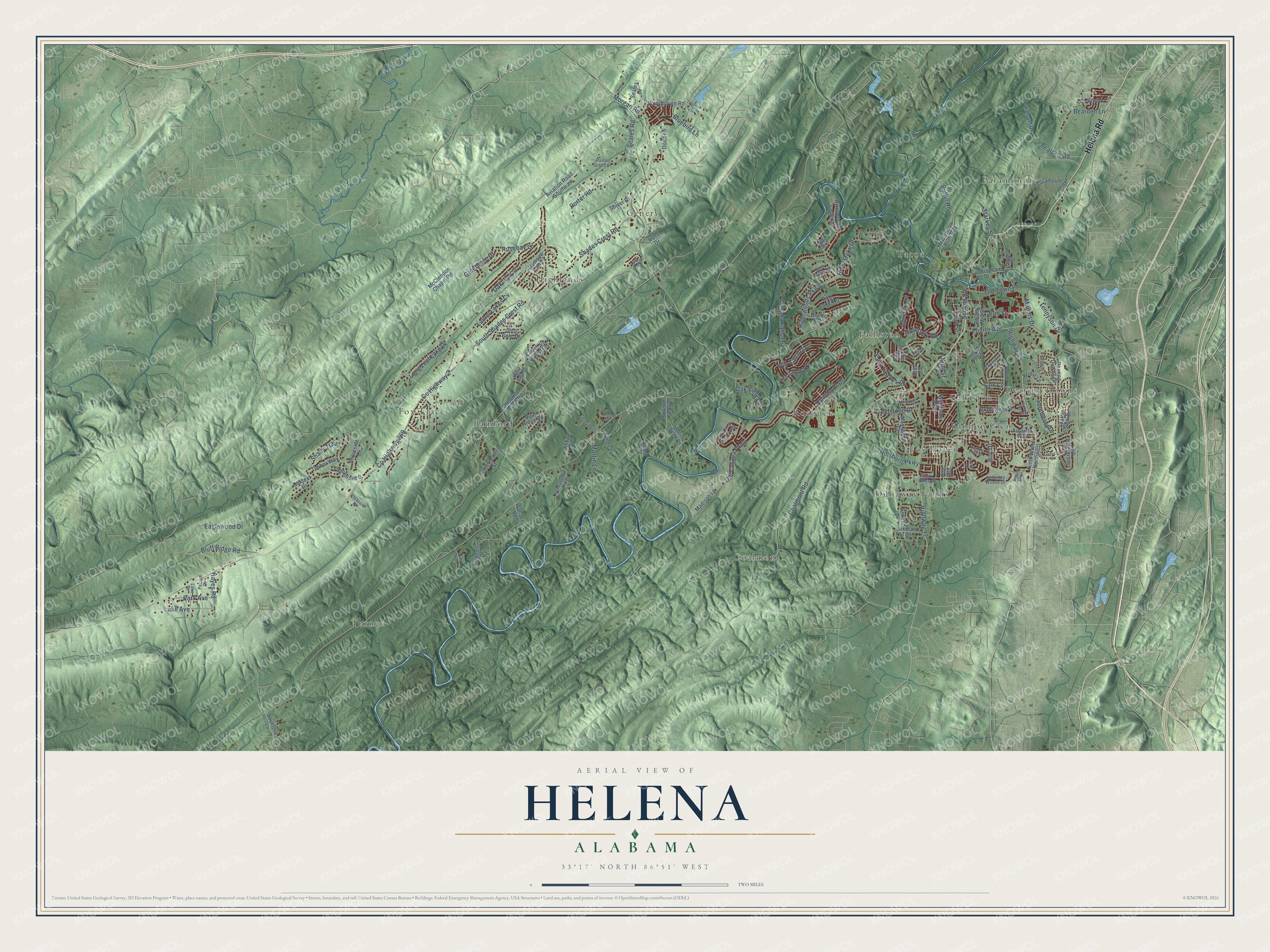 Watermarked full-map preview of Helena, Alabama
