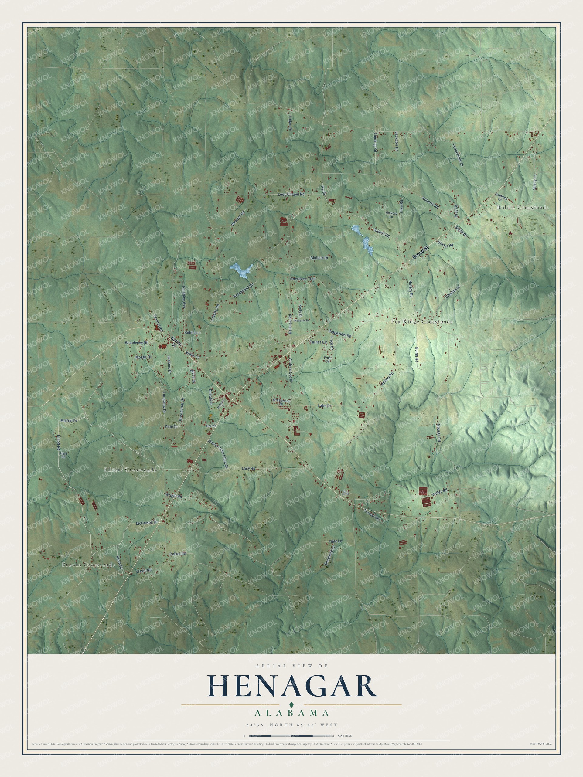 Watermarked full-map preview of Henagar, Alabama