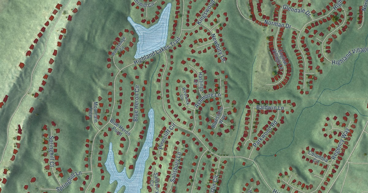 Map of Highland Lakes, Alabama in 2026