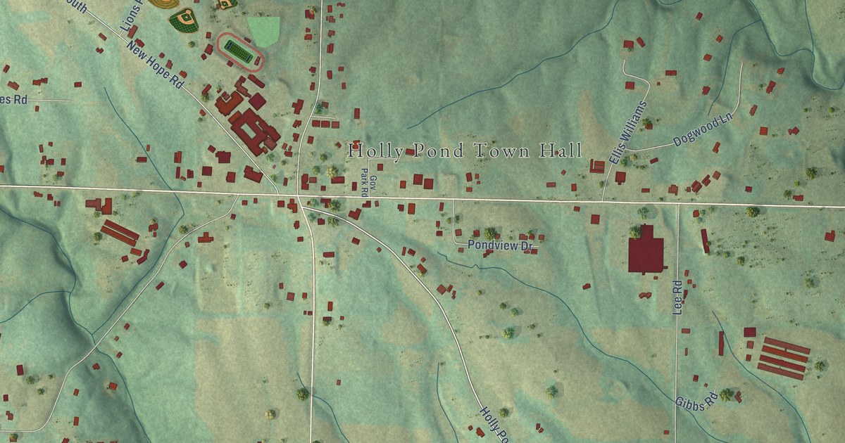 Map of Holly Pond, Alabama in 2026