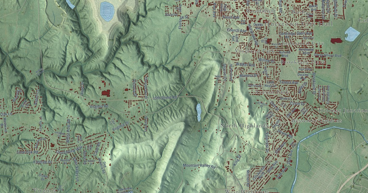 Map of Hueytown, Alabama in 2026