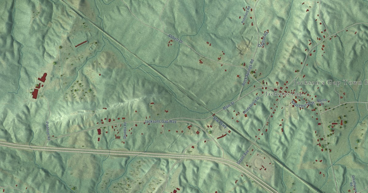 Map of Jacksons’ Gap, Alabama in 2026