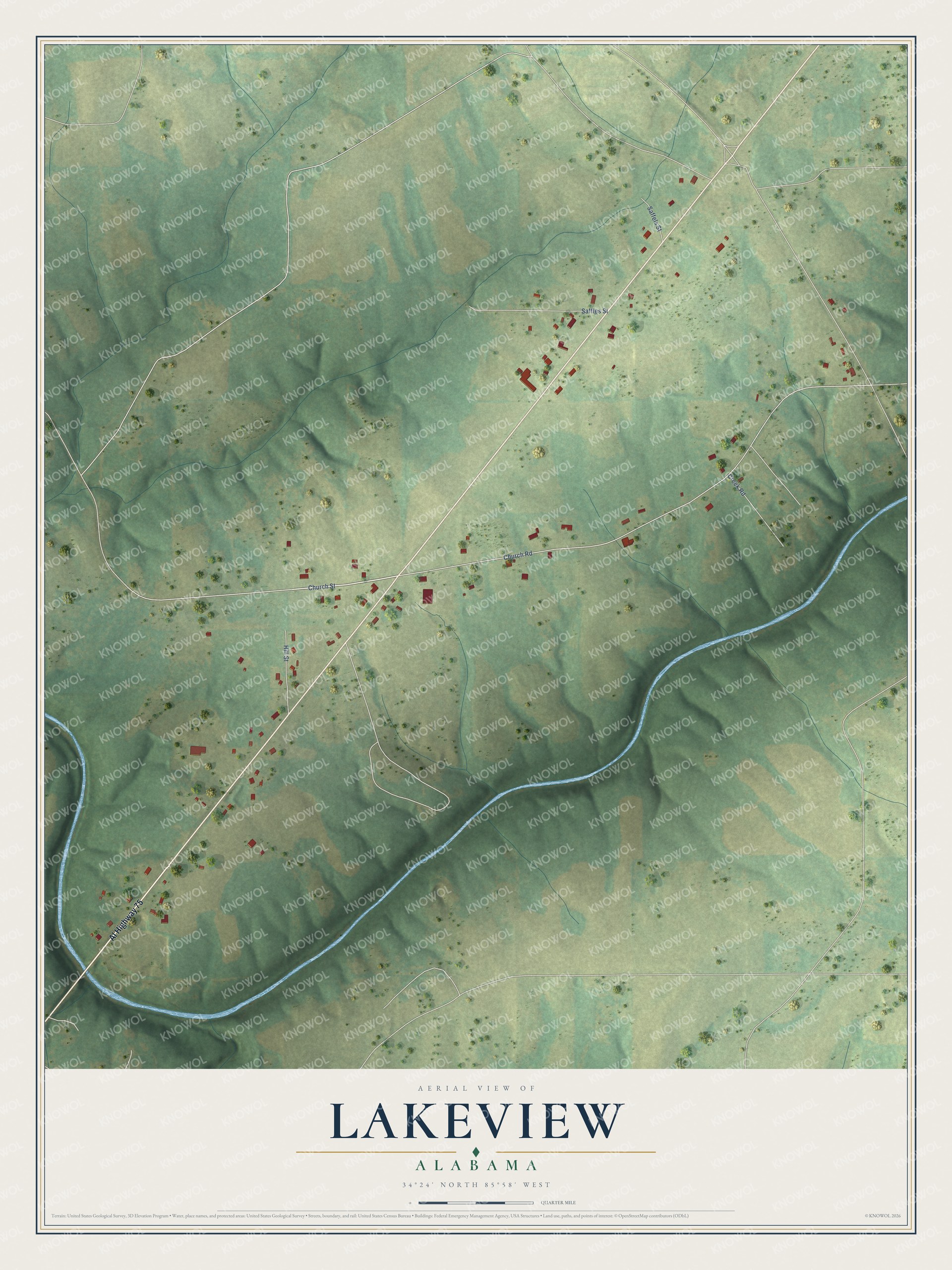 Watermarked full-map preview of Lakeview, Alabama