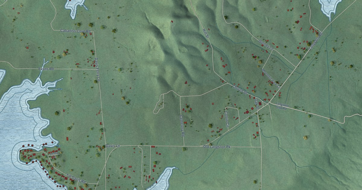 Map of Langston, Alabama in 2026