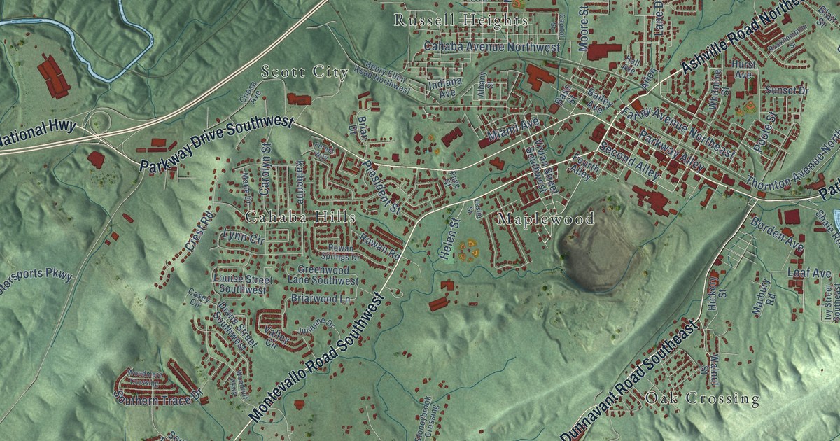 Map of Leeds, Alabama in 2026