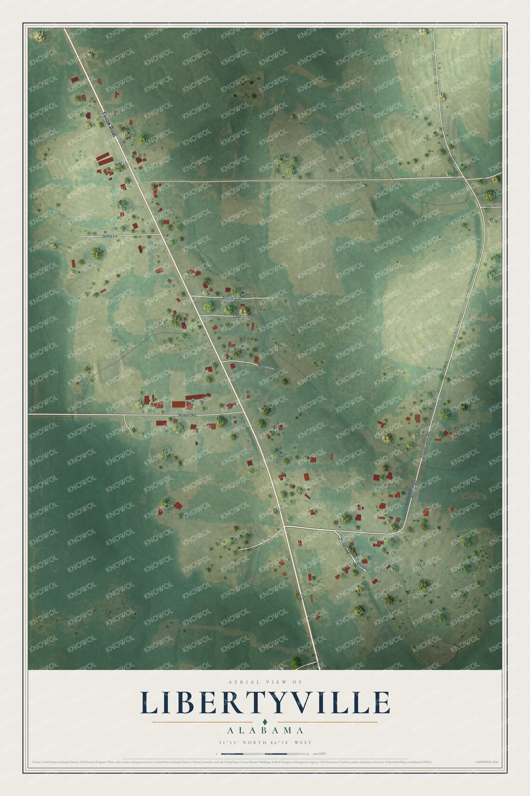 Watermarked full-map preview of Libertyville, Alabama