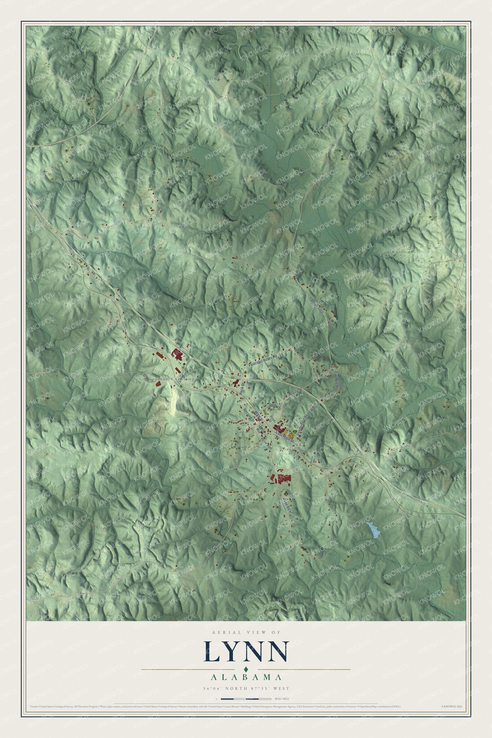 Watermarked full-map preview of Lynn, Alabama