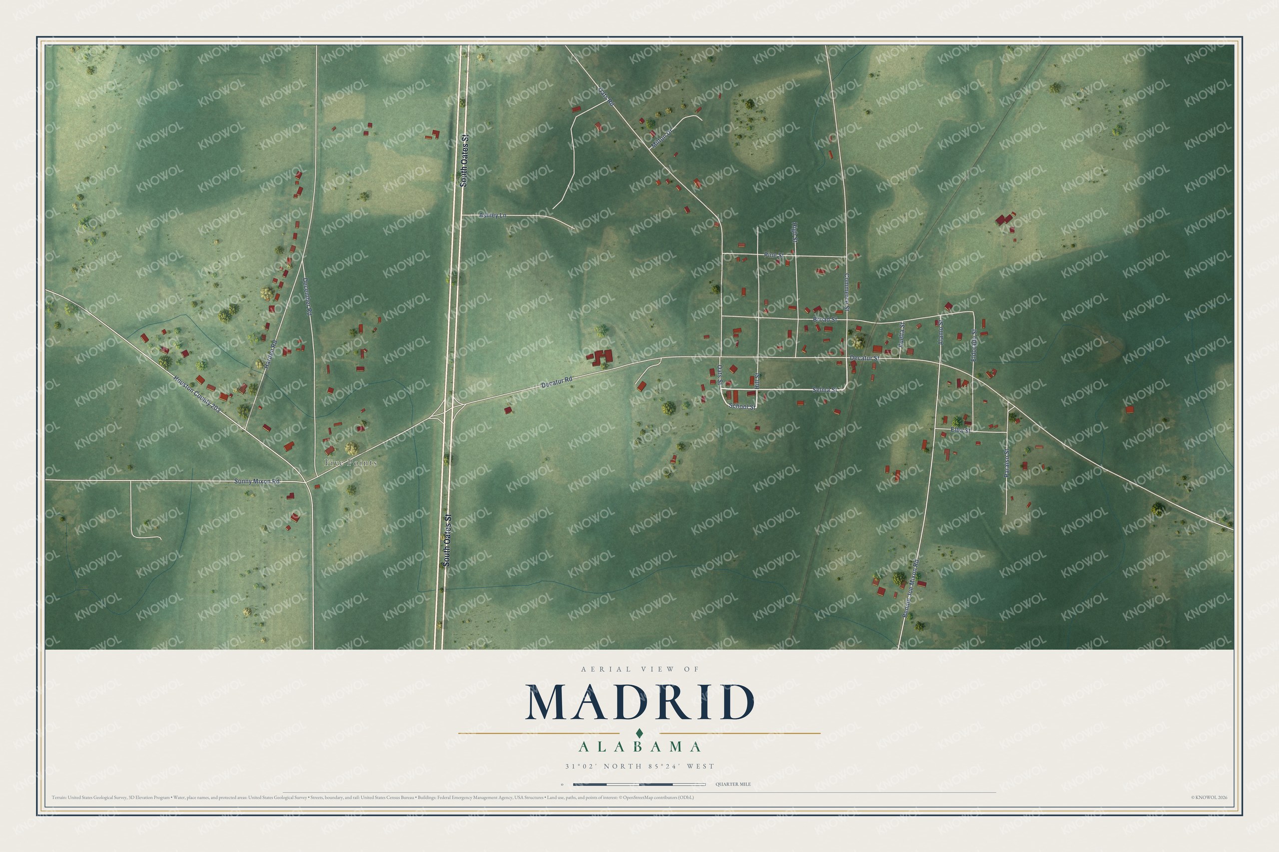 Watermarked full-map preview of Madrid, Alabama