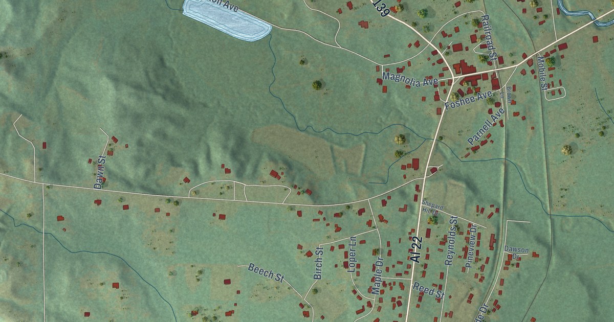 Map of Maplesville, Alabama in 2026