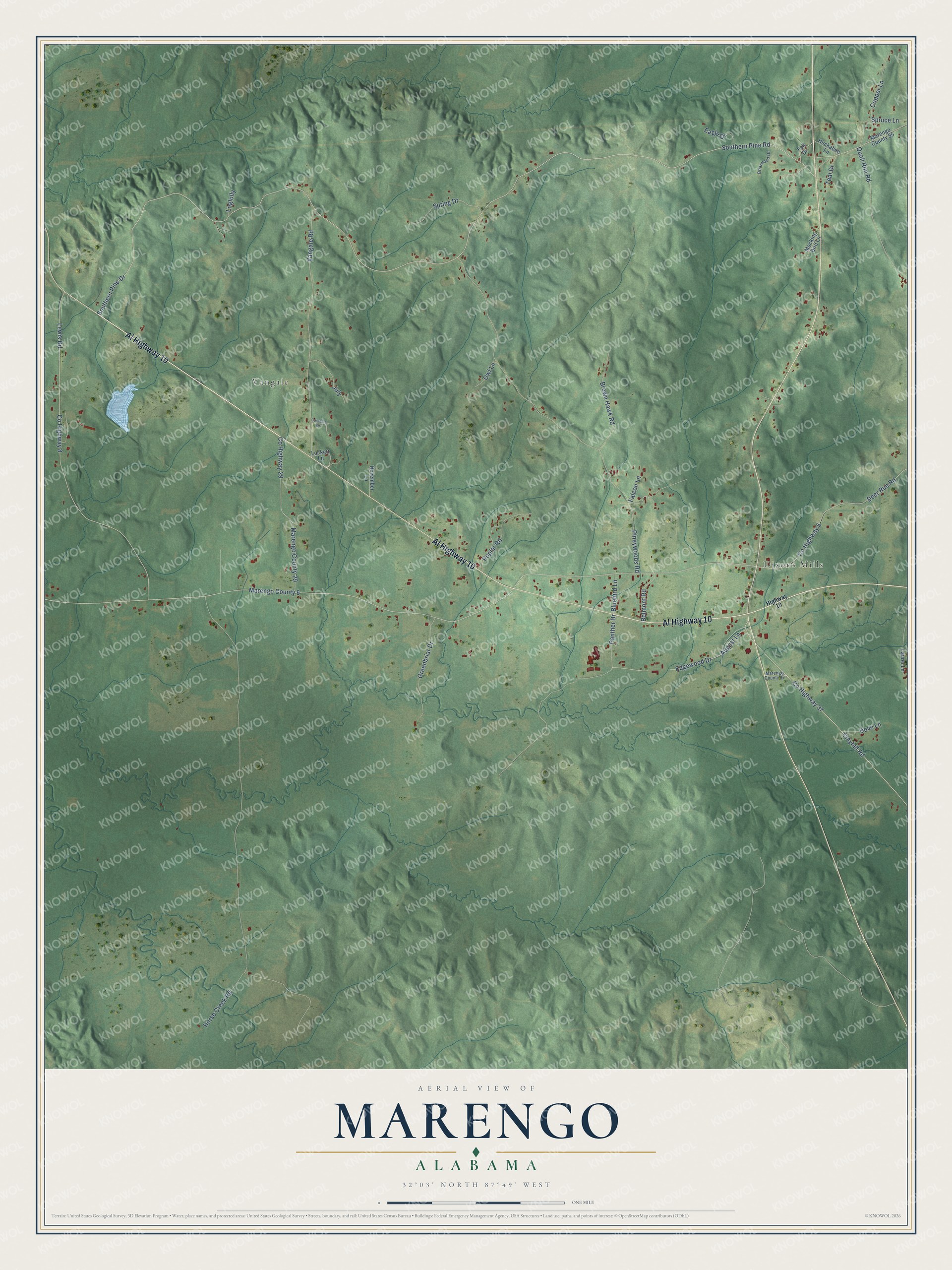 Watermarked full-map preview of Marengo, Alabama