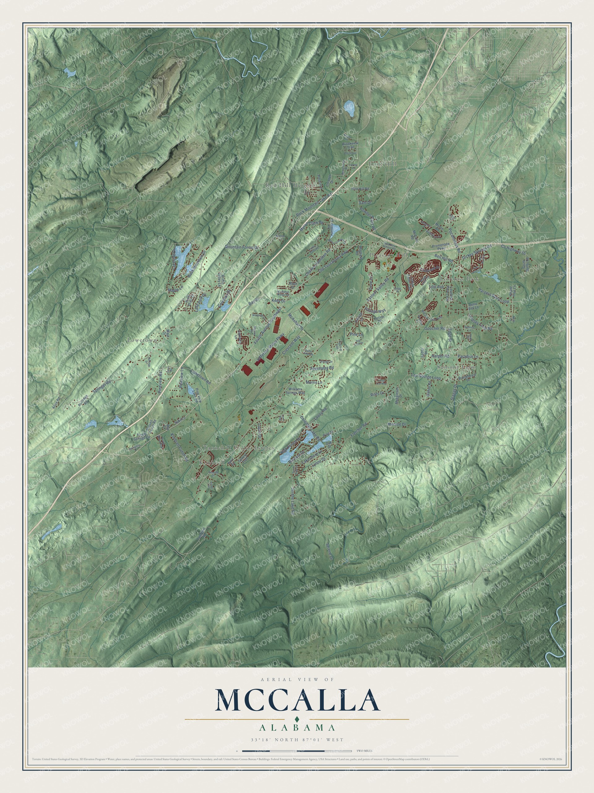 Watermarked full-map preview of McCalla, Alabama