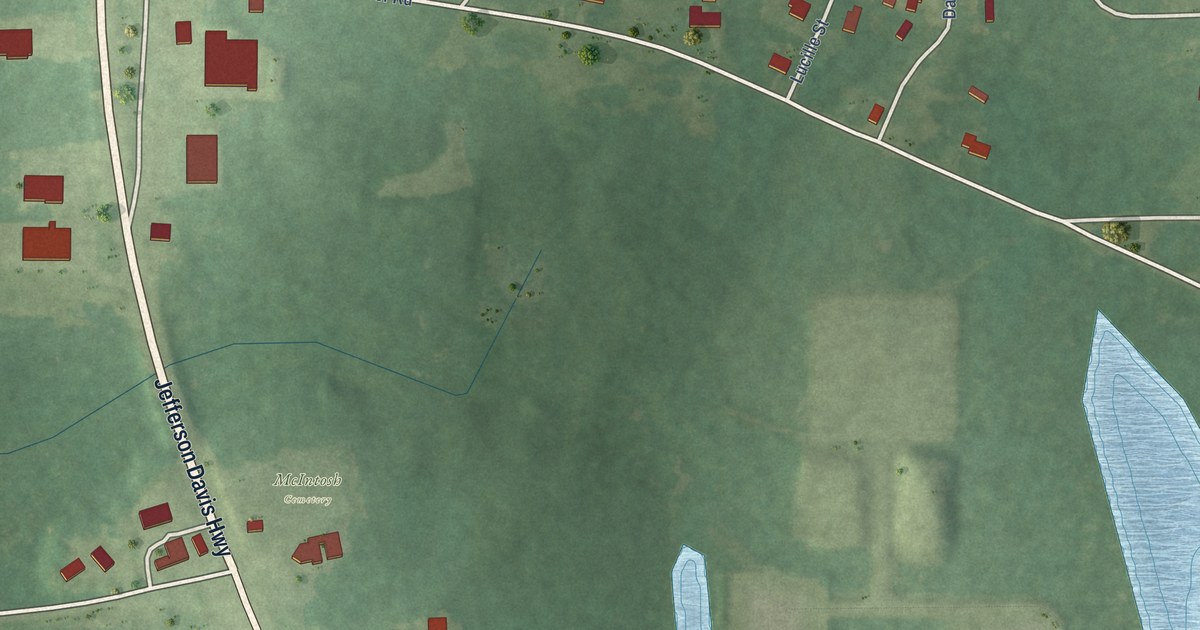 Map of McIntosh, Alabama in 2026