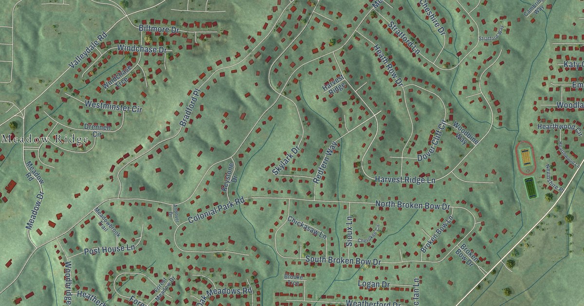 Map of Meadowbrook, Alabama in 2026