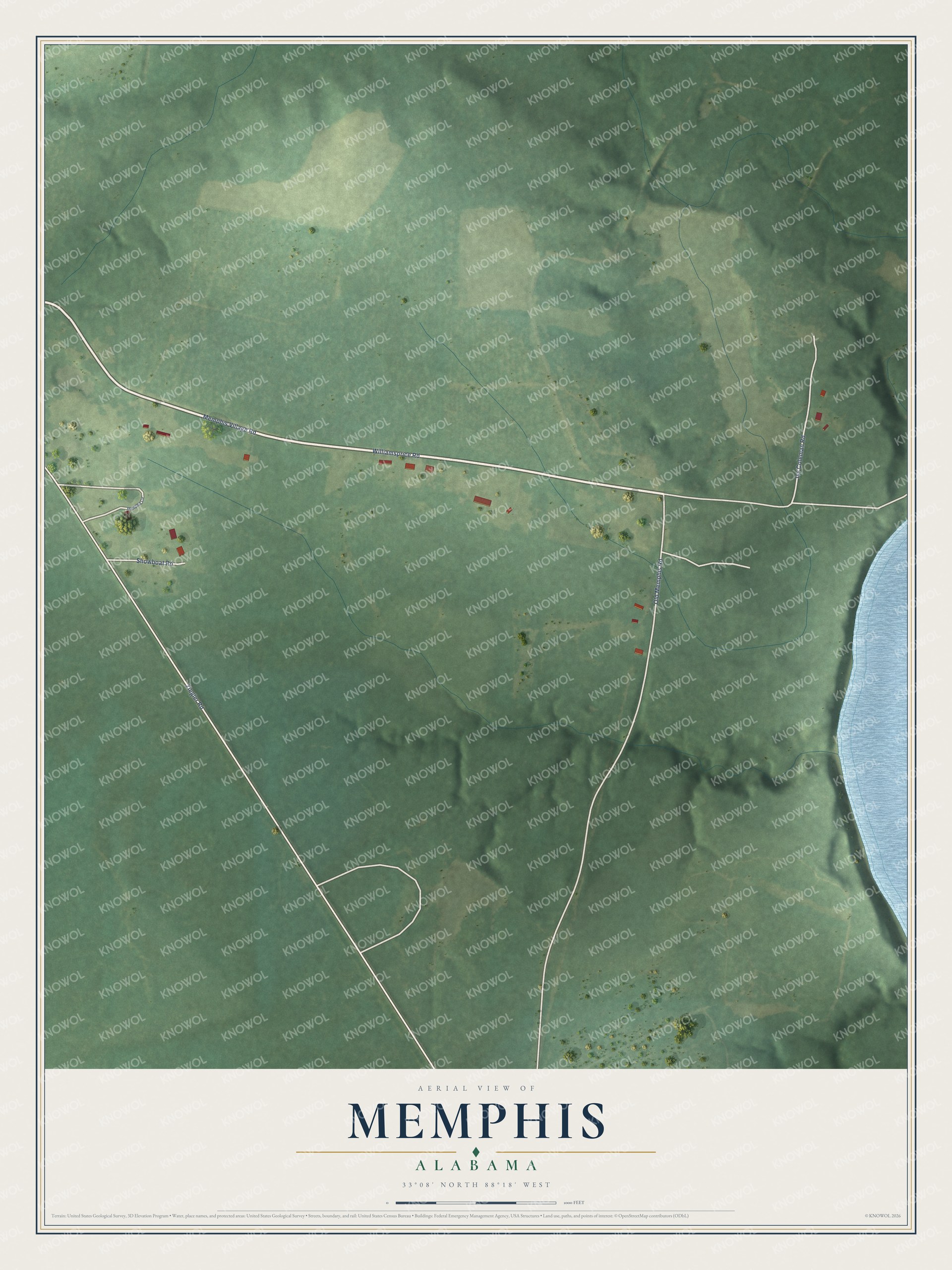 Watermarked full-map preview of Memphis, Alabama