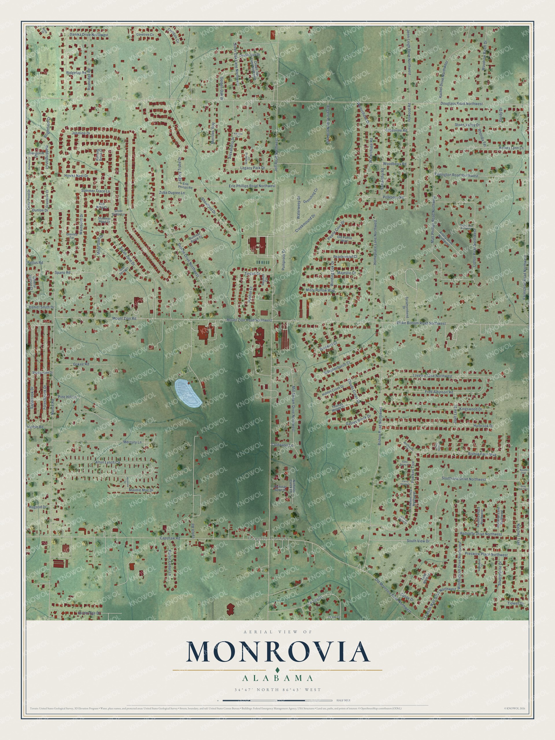 Watermarked full-map preview of Monrovia, Alabama