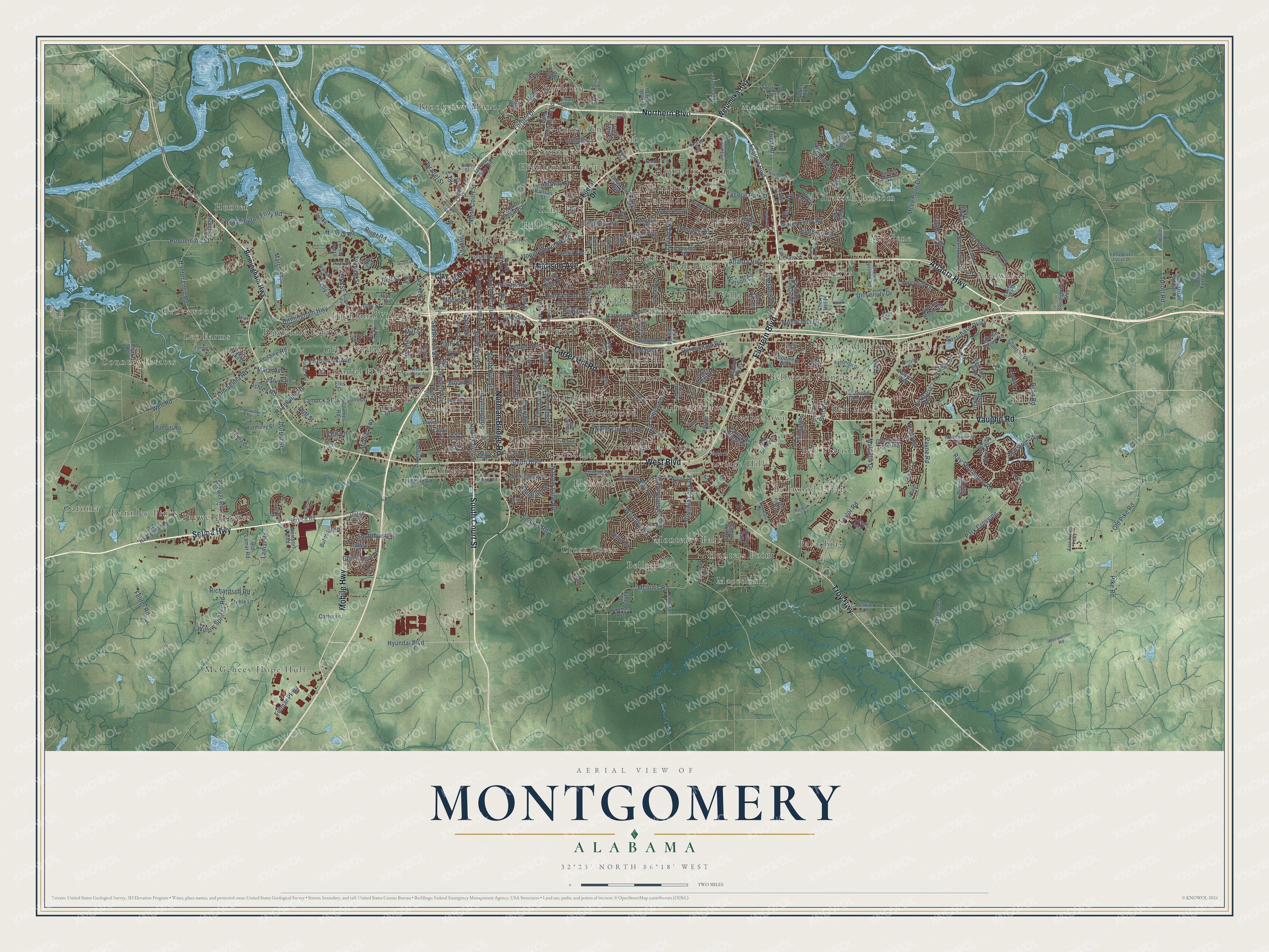 Watermarked full-map preview of Montgomery, Alabama