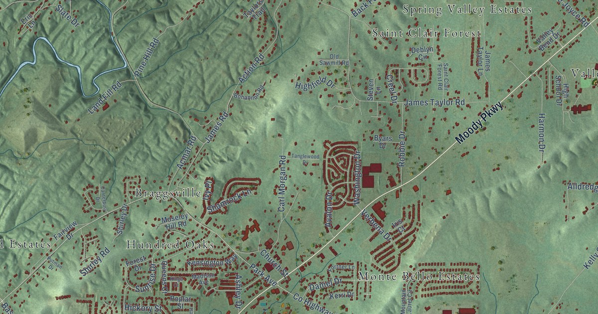 Map of Moody, Alabama in 2026