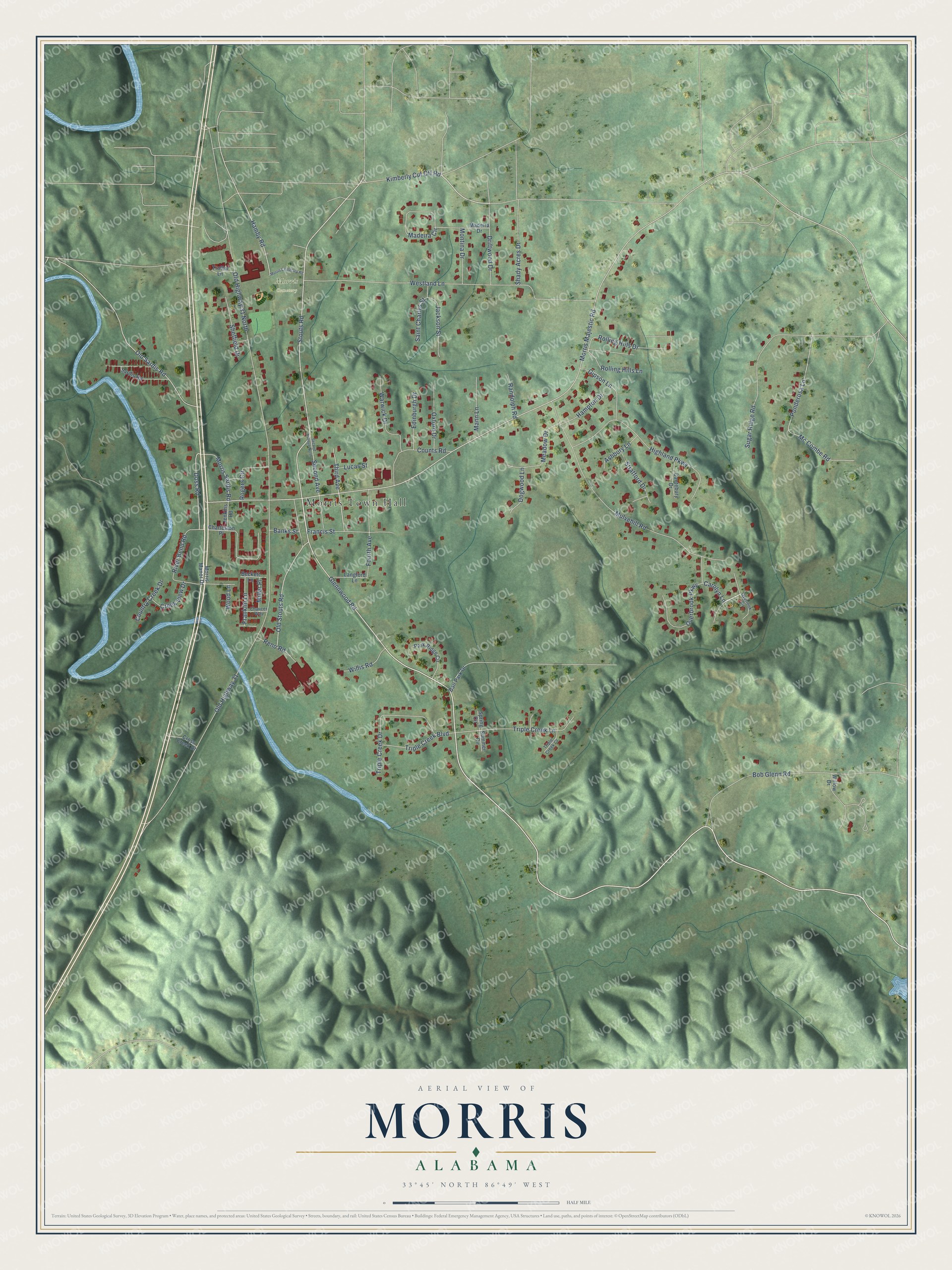 Watermarked full-map preview of Morris, Alabama