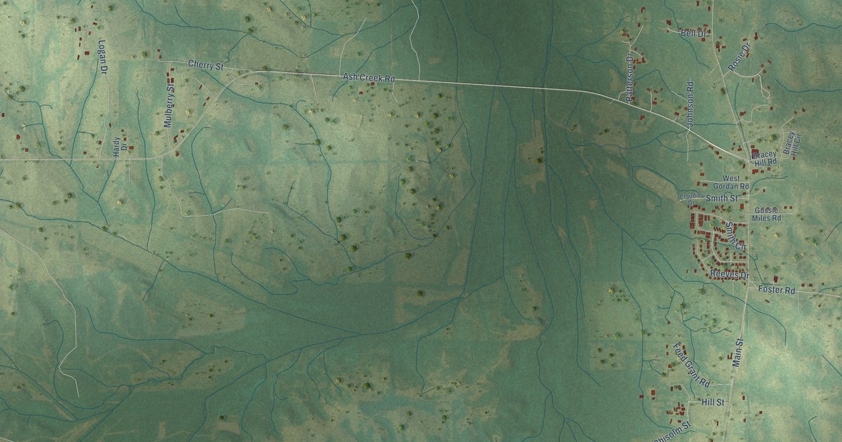 Map of Mosses, Alabama in 2026