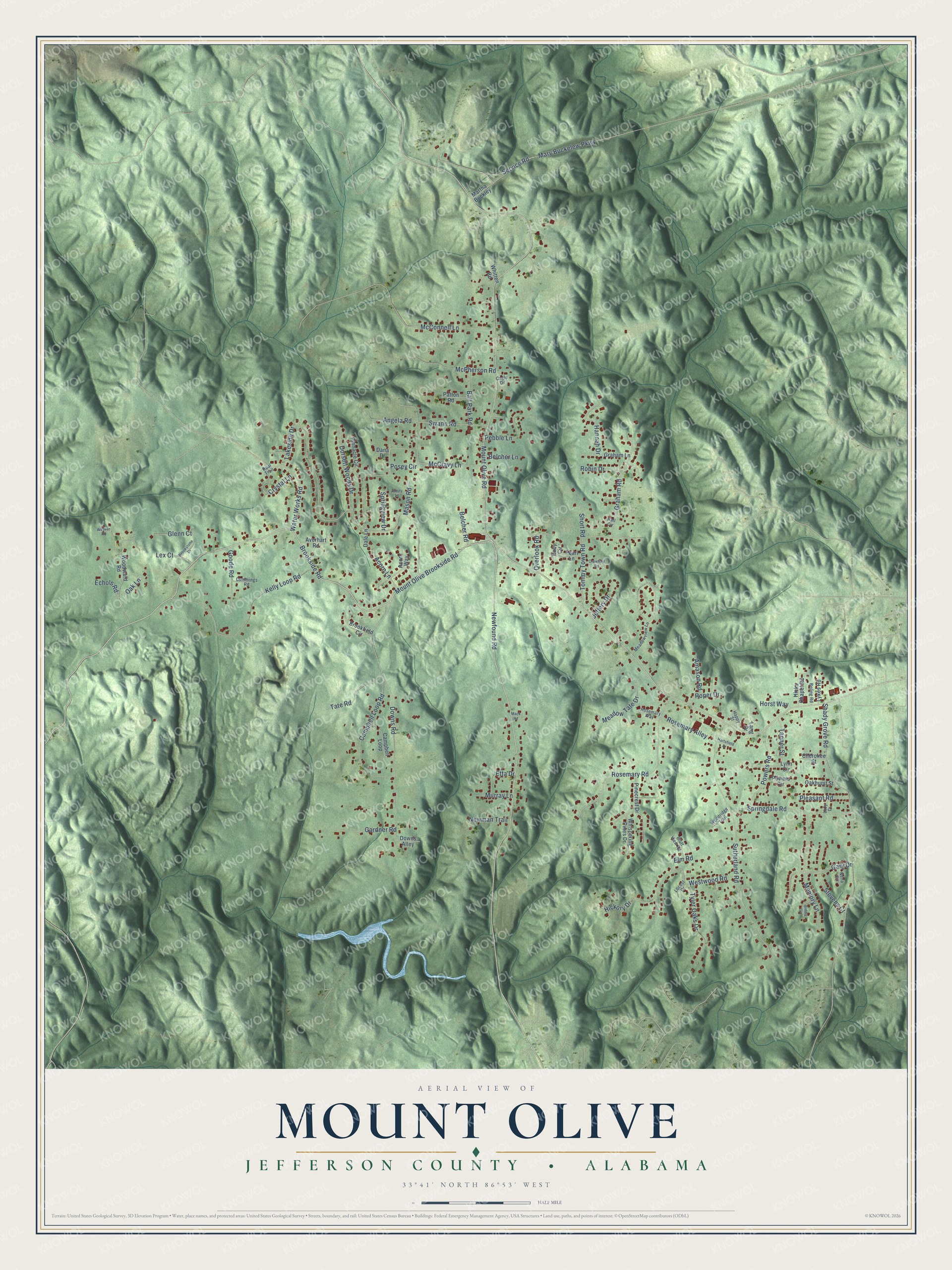 Watermarked full-map preview of Mount Olive, Alabama
